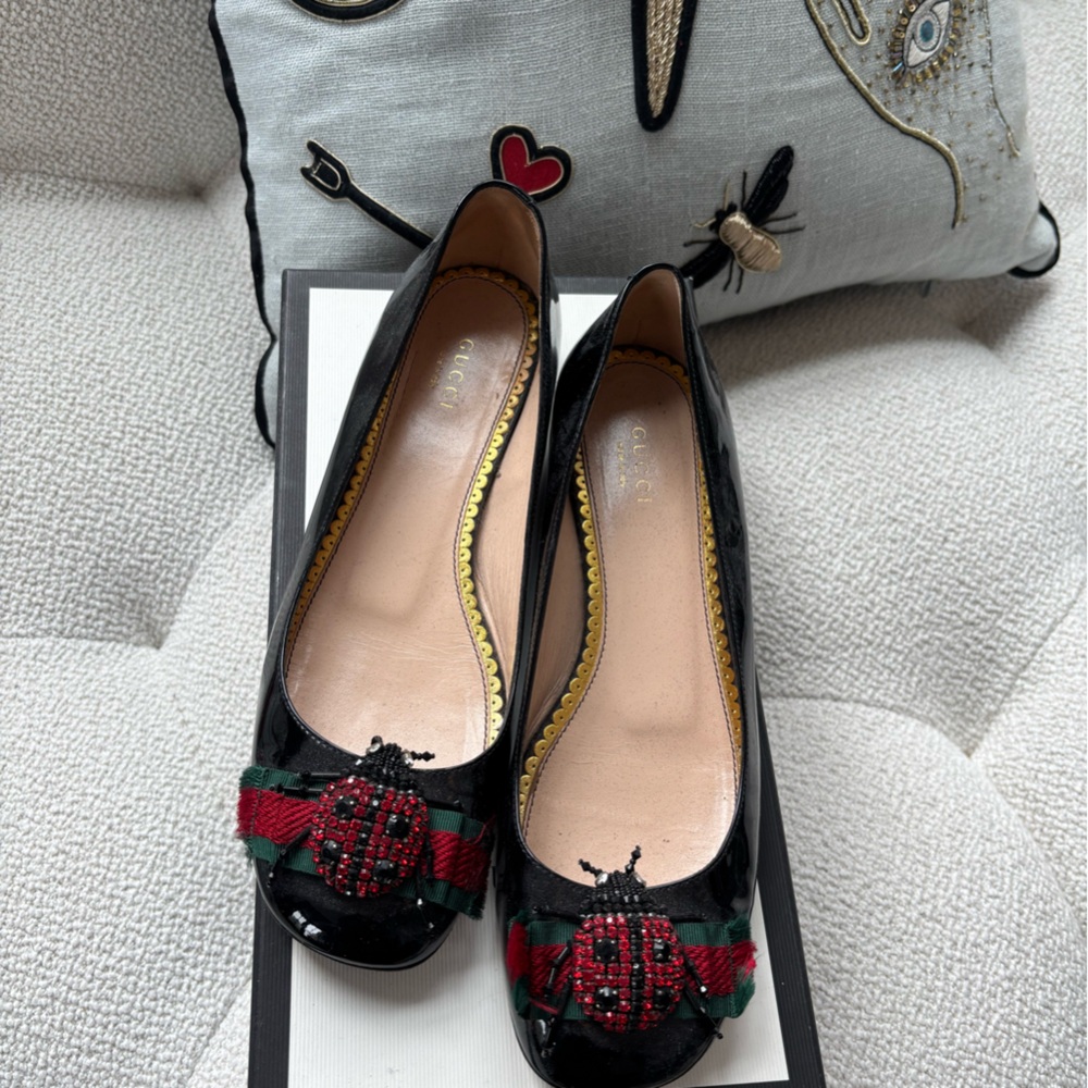 Gucci Black and Red  lady bug Women's Shoes